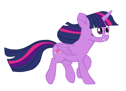 Size: 1280x933 | Tagged: safe, artist:benpictures1, twilight sparkle, alicorn, pony, g4, my little pony: the movie, cute, female, gritted teeth, mare, running, scared, simple background, solo, teeth, transparent background, twiabetes, twilight sparkle (alicorn)