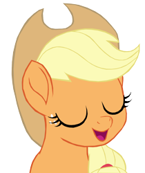 Size: 1280x1524 | Tagged: safe, artist:benpictures1, applejack, earth pony, pony, g4, my little pony: the movie, applejack's hat, clothes, cowboy hat, cute, eyes closed, female, hat, inkscape, jackabetes, mare, simple background, solo, transparent background, vector, we got this together