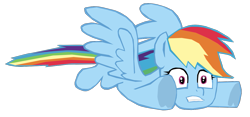 Size: 1181x554 | Tagged: safe, artist:benpictures1, rainbow dash, pegasus, pony, g4, my little pony: the movie, cute, dashabetes, female, flying, frog (hoof), gritted teeth, inkscape, mare, scared, simple background, solo, teeth, transparent background, underhoof, vector