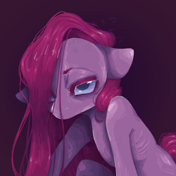 Size: 2800x2800 | Tagged: safe, artist:permafox, pinkie pie, earth pony, semi-anthro, g4, high res, lidded eyes, looking at you, pinkamena diane pie, ribs, skinny, solo, thin