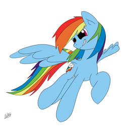 Size: 1024x1024 | Tagged: safe, artist:artponie, rainbow dash, pegasus, pony, g4, 2015, female, mare, simple background, solo, white background