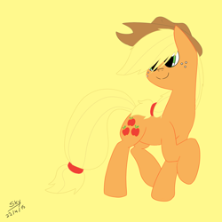 Size: 1024x1024 | Tagged: safe, artist:artponie, applejack, earth pony, pony, g4, 2015, applejack's hat, cowboy hat, female, hat, mare, simple background, solo