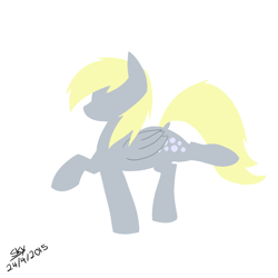 Size: 1024x1024 | Tagged: safe, artist:artponie, derpy hooves, pegasus, pony, g4, 2015, female, mare, no eyes, simple background, solo, white background