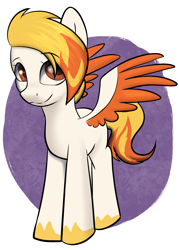 Size: 2508x3511 | Tagged: safe, artist:dumbwoofer, flare (g5), pegasus, pony, g5, my little pony: tell your tale, female, looking at you, mare, simple background, smiling, solo, spread wings, wings