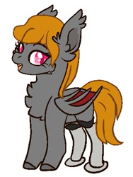 Size: 351x466 | Tagged: safe, artist:_ragd0ll__, oc, oc only, bat pony, art trade, simple background, solo, white background