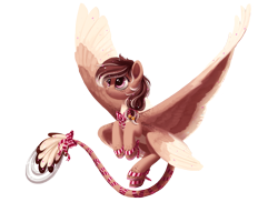 Size: 3000x2182 | Tagged: safe, artist:joellethenose, oc, oc only, oc:confetti chimes, pegasus, pony, high res, leonine tail, multiple wings, ribbon, simple background, solo, tail, transparent background, wings