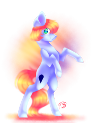 Size: 1120x1500 | Tagged: safe, artist:prettyshinegp, oc, oc only, earth pony, pony, earth pony oc, male, rearing, signature, simple background, smiling, solo, stallion, transparent background