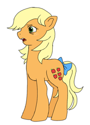 Size: 568x784 | Tagged: safe, applejack (g1), earth pony, pony, g1, female, mare, simple background, solo, white background
