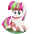 Size: 2572x2572 | Tagged: safe, artist:thebatfang, blossomforth, pegasus, pony, g4, circle background, cute, eye clipping through hair, eyelashes, female, flower, folded wings, freckles, high res, lying down, mare, prone, smiling, solo, wings