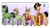 Size: 2000x1120 | Tagged: safe, artist:inuhoshi-to-darkpen, flax seed, geronimo, tree hugger, wheat grass, butterfly, earth pony, pegasus, pony, g4, bandana, clothes, ear fluff, ear piercing, earring, facial hair, glasses, jewelry, leg fluff, male, moustache, open mouth, piercing, stallion