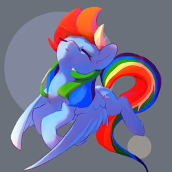 Size: 1740x1740 | Tagged: safe, artist:rainsketch, rainbow dash, pegasus, pony, abstract background, eyes closed, female, mare, solo, spread wings, wings