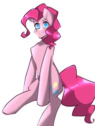 Size: 768x1024 | Tagged: safe, artist:mugitya012, pinkie pie, earth pony, pony, g4, female, looking at you, mare, simple background, smiling, smiling at you, solo, white background