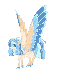 Size: 3360x4018 | Tagged: safe, artist:gigason, oc, oc only, oc:cloudy sky, pegasus, pony, colored wings, female, magical lesbian spawn, mare, multicolored wings, obtrusive watermark, offspring, parent:coco pommel, parent:vapor trail, simple background, solo, transparent background, watermark, wings