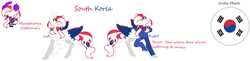 Size: 6864x1672 | Tagged: safe, artist:jxst-bleo, pegasus, pony, headphones, nation ponies, ponified, reference sheet, solo, south korea