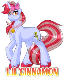 Size: 1280x1541 | Tagged: safe, artist:missbramblemele, oc, oc only, pony, unicorn, g4, bell, bell collar, collar, female, horn, mare, simple background, solo, sparkly eyes, transparent background, wingding eyes