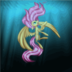 Size: 1000x1000 | Tagged: safe, artist:pinipy, artist:theshadowscale, fluttershy, pegasus, pony, g4, absurd file size, absurd gif size, animated, asphyxiation, bubble, cinemagraph, crepuscular rays, drowning, female, gif, solo, underwater, water, watershy