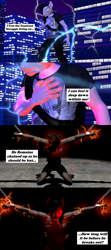 Size: 3840x8643 | Tagged: safe, artist:mr-wolfapex, oc, oc only, oc:kurt marek (electro-crit), anthro, 3d, anthro oc, electricity, inner demons, lightning, male, muscles, muscular male, red eyes, safe nudity
