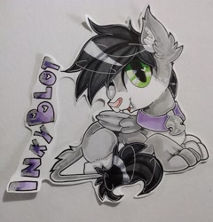 Size: 2743x2861 | Tagged: safe, artist:annuthecatgirl, oc, oc only, oc:inky blot, pony, high res, solo, traditional art