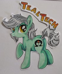 Size: 2525x3027 | Tagged: safe, artist:annuthecatgirl, oc, oc only, oc:teal tech, earth pony, pony, butt, high res, plot, traditional art