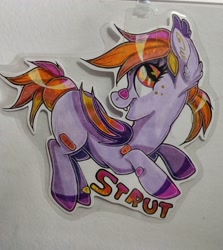 Size: 2728x3057 | Tagged: safe, artist:annuthecatgirl, oc, oc only, oc:strut, bat pony, pony, high res, solo, traditional art