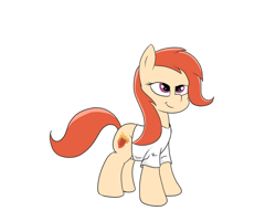 Size: 2000x1600 | Tagged: safe, artist:amateur-draw, oc, oc:phosphor flame, earth pony, pony, clothes, female, mare, shirt, simple background, solo, white background