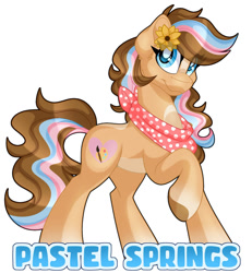 Size: 1280x1384 | Tagged: safe, artist:missbramblemele, oc, oc:pastel springs, earth pony, pony, female, mare, simple background, solo, white background