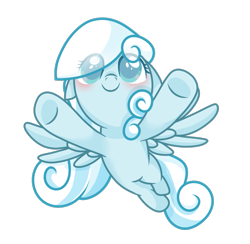 Size: 983x959 | Tagged: safe, artist:gouzitongxue23284, oc, oc:snowdrop, pegasus, pony, blushing, female, filly, flying, foal, simple background, smiling, solo, spread wings, transparent background, wings