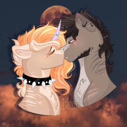 Size: 630x630 | Tagged: safe, artist:louyalpha, oc, oc:louyalpha, pegasus, pony, unicorn, basedit, couple, cute, solo