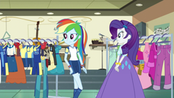 Size: 1280x720 | Tagged: safe, artist:starman1999, edit, edited screencap, screencap, rainbow dash, rarity, human, equestria girls, g4, my little pony equestria girls: friendship games, clothes, long skirt, skirt