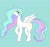 Size: 1169x1090 | Tagged: safe, artist:forest0816, princess celestia, alicorn, pony, blue background, female, horn, mare, profile, simple background, solo, spread wings, wings