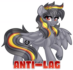 Size: 1280x1232 | Tagged: safe, artist:thehaywaiianhorse, oc, oc:anti-lag, pegasus, pony, female, mare, simple background, solo, white background