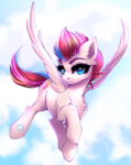 Size: 700x884 | Tagged: safe, artist:cabbage-arts, zipp storm, pegasus, pony, g5, chest fluff, female, flying, mare, solo