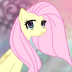 Size: 1067x1067 | Tagged: safe, artist:ponysprinkles, fluttershy, pegasus, pony, g4, female, folded wings, looking at you, mare, solo, wings