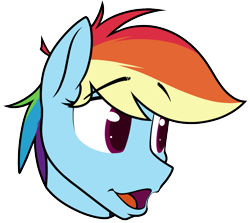 Size: 1003x894 | Tagged: safe, artist:dacaoo, rainbow dash, pegasus, pony, g4, eyebrows, eyebrows visible through hair, female, mare, meme, open mouth, poggers, simple background, solo, transparent background