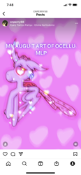 Size: 828x1792 | Tagged: safe, artist:enperry88, ocellus, changedling, changeling, g4, cute, female, happy, heart, looking at you, pink background, raised hoof, raised leg, simple background, smiling, solo, teenager