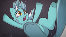 Size: 1920x1080 | Tagged: safe, artist:d3f4ult_4rt1st, lyra heartstrings, pony, unicorn, g4, colored sketch, crying, falling, sad, solo, underhoof