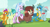 Size: 1289x686 | Tagged: safe, screencap, gallus, ocellus, sandbar, silverstream, smolder, yona, changedling, changeling, classical hippogriff, dragon, earth pony, griffon, hippogriff, pony, yak, g4, non-compete clause, bow, cloven hooves, colored hooves, dragoness, female, hair bow, jewelry, male, monkey swings, necklace, student six, teenager