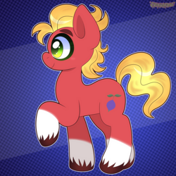 Size: 2000x2000 | Tagged: safe, artist:saveraedae, sprout cloverleaf, earth pony, pony, g5, looking forward, raised hoof, smiling, solo