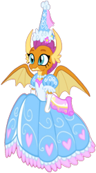Size: 821x1472 | Tagged: safe, alternate version, artist:darlycatmake, edit, smolder, dragon, g4, beautiful, clothes, cute, dragoness, dress, female, froufrou glittery lacy outfit, gloves, happy, hat, hennin, jewelry, long gloves, necklace, pretty, princess, princess smolder, puffy sleeves, simple background, smiling, smolder also dresses in style, smolderbetes, solo, transparent background