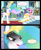 Size: 1280x1545 | Tagged: safe, artist:bigsnusnu, eclair créme, jangles, princess cadance, princess celestia, alicorn, earth pony, pony, unicorn, comic:dusk shine in pursuit of happiness, g4, candle, clothes, column, crown, dress, evil grin, flower, flower vase, glare, glowing, glowing horn, grin, horn, jewelry, petals, regalia, ribbon, rug, smiling, stairs, wedding dress
