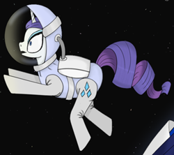 Size: 1440x1281 | Tagged: safe, artist:weronika2808, rarity, pony, unicorn, g4, astronaut, cropped, female, mare, solo, space, spacesuit