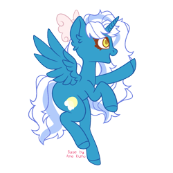 Size: 861x860 | Tagged: safe, artist:spotenyx, oc, oc:fleurbelle, alicorn, pony, alicorn oc, bow, female, hair bow, horn, mare, simple background, solo, transparent background, wings, yellow eyes