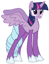 Size: 406x528 | Tagged: safe, artist:qjosh, opaline arcana, twilight sparkle, alicorn, pony, g5, spoiler:g5, spoiler:my little pony: make your mark, pony to pony, simple background, transformation, transformation sequence, twilight sparkle (alicorn), white background