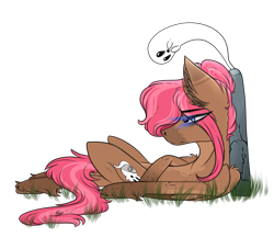 Size: 2146x1852 | Tagged: safe, artist:beamybutt, oc, oc only, ghost, pegasus, pony, undead, ear fluff, female, giving up the ghost, gravestone, lying down, mare, on back, pegasus oc, simple background, solo, transparent background