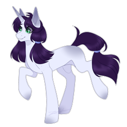 Size: 1500x1500 | Tagged: safe, artist:purplegrim40, oc, oc only, pony, unicorn, grin, horn, raised hoof, simple background, smiling, solo, transparent background, unicorn oc