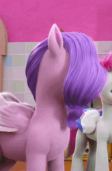 Size: 500x760 | Tagged: safe, screencap, pipp petals, zipp storm, pegasus, pony, g5, my little pony: make your mark, animated, cropped, female, gif, mare, solo focus
