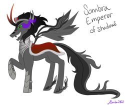 Size: 1280x1074 | Tagged: safe, artist:spectrum205, king sombra, pony of shadows, alicorn, alicornified, fusion, race swap, solo, sombracorn