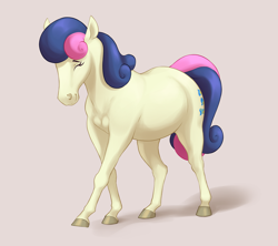Size: 3600x3200 | Tagged: safe, artist:aquaticvibes, bon bon, sweetie drops, earth pony, pony, g4, eyes closed, female, high res, hoers, mare, smiling, solo