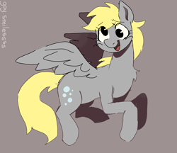 Size: 3744x3232 | Tagged: safe, artist:gay_smilesss, derpy hooves, pegasus, pony, g4, digital art, female, high res, simple background, smiling, solo