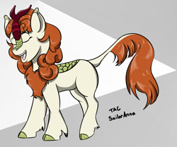 Size: 1515x1260 | Tagged: safe, artist:sailoranna, autumn blaze, kirin, cloven hooves, eyes closed, female, open mouth, singing, solo